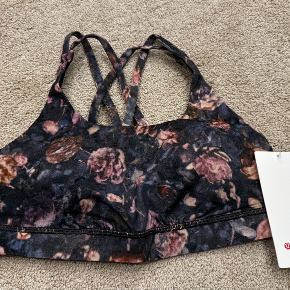 NWT Lululemon Energy Bra Size 8 Color FRMI Frosted Rose Multi